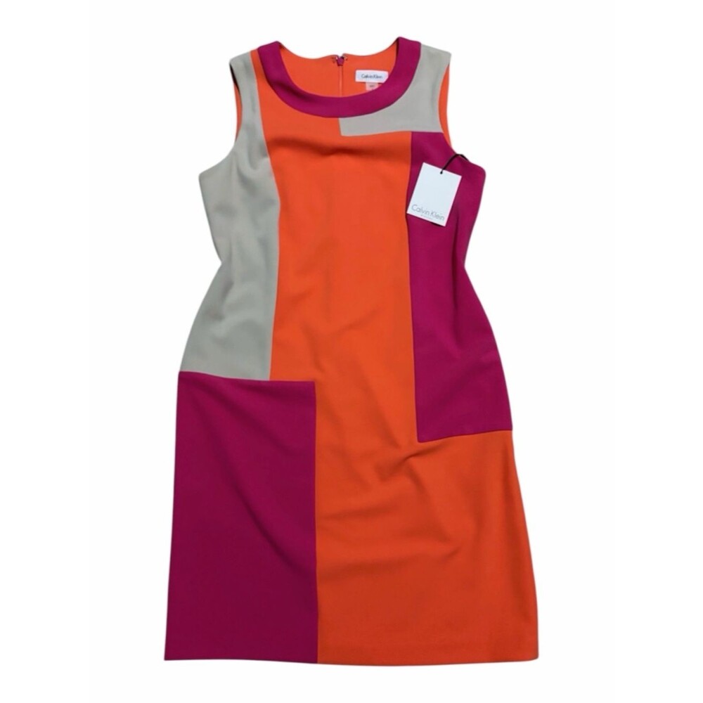 CALVIN KLEIN NWT Sleeveless Colorblock Sheath Dress 6